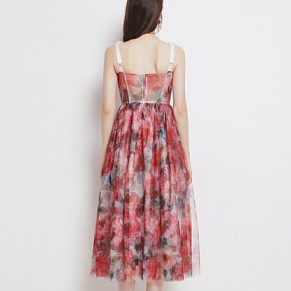 50. Floral Corset Midi dress - Picture 2 of 8